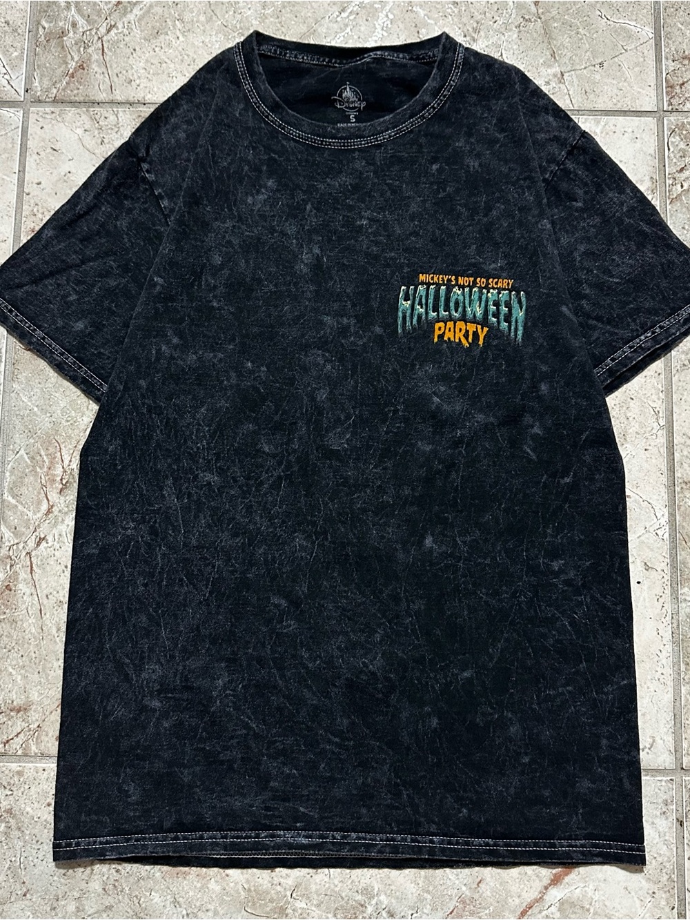 Disney Mickey’s Not So Scary Halloween Party tee in black and gray